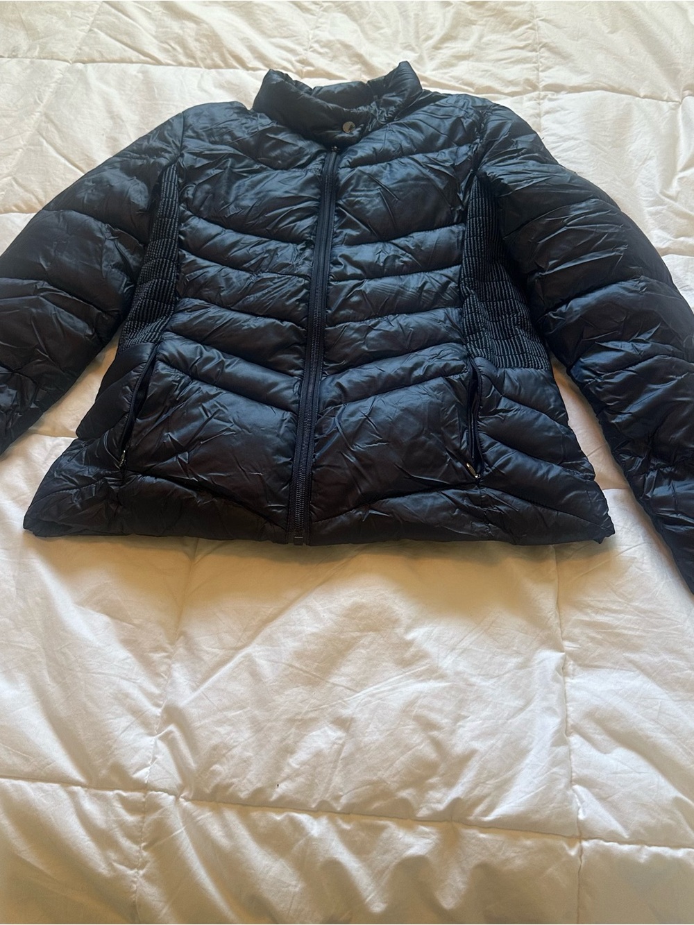 Via Spiga Black Quilted Packable Puffer Jacket